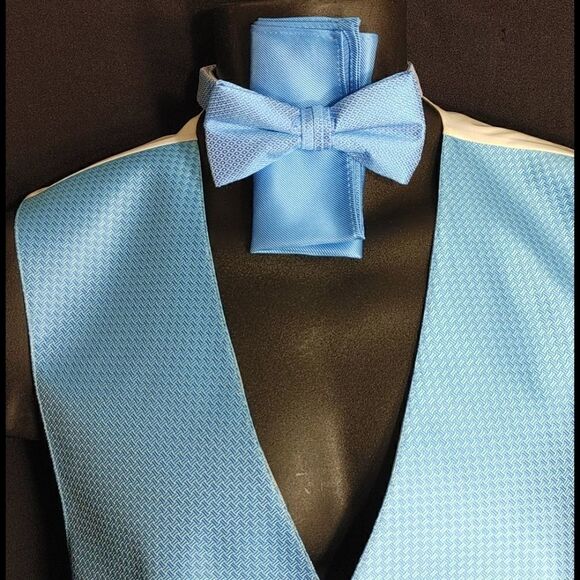 MEN'S LARR BRIO 3 PIECE FORMAL VEST & TIE SET SMA - Picture 2 of 7